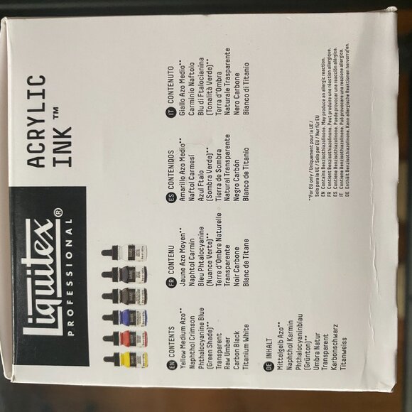 Liquitex Professional Acrylic Ink 6x1oz Essentials Colors Set, Opened and Unused - Picture 4 of 5